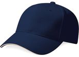 Berretto / Cappello / Cappello In Cotone Spazzolato Pesante Beechfield B65 | Pro-Style - Colore: French Navy/Stone - Taglia: Unica
