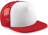 Beechfield B645 | Cappello / Berretto / Cappello Vintage Snapback Trucker - Colore: Rosso Classico / Bianco - Taglia: Unica