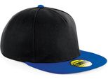 Cappello / Berretto / Cappello Beechfield B660 | Original Flat Peak Snapback - Colore: Nero/Bright Royal - Taglia: Unica