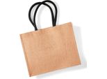 Westford Mill W407 | Classic Jute Shopper 42 X 33 X 19 Cm - Colore: Naturale/Nero - Taglia: Unica