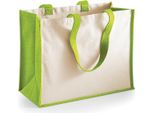 Westford Mill W422 | Printers' Jute Classic Shopper - 42 X 33 X 19 Cm - Colore: Verde Mela - Taglia: Unica