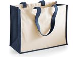 Westford Mill W422 | Printers' Jute Classic Shopper - 42 X 33 X 19 Cm - Colore: Navy - Taglia: Unica