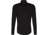 Seidensticker Business Camicia Da Uomo Manica Lunga Kent Slim-Fit Nero 43
