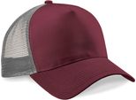 Cappello / Berretto / Berretto / Cappello Beechfield B640 | Snapback Trucker - Colore: Borgogna/Grigio Chiaro - Taglia: Unica