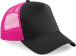 Cappello / Berretto / Berretto / Cappello Beechfield B640 | Snapback Trucker - Colore: Nero/Fucsia - Taglia: Unica