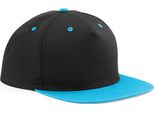 Beechfield B610C | 5 Panel Contrast Snapback Cap / Berretto / Cappello - Colore: Black/Surf Blue - Taglia: One Size