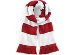 Beechfield B479 | Sciarpa Varsity / Sciarpa Invernale Da Uomo - Colore: Rosso Classico/Bianco - Taglia: Unica