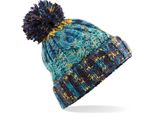 Beechfield B486 | Cavatappi Pom Pom Beanie Cappello Invernale - Colore: Marine Splash - Taglia: Unica