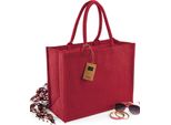 Westford Mill W407 | Classic Jute Shopper 42 X 33 X 19 Cm - Colore: Rosso/Rosso - Taglia: Unica