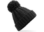 Beechfield B480 | Berretto Da Donna In Maglia A Cavi Melange - Colore: Nero - Taglia: Unica