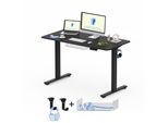 Scrivania Flexispot Regolabile In Altezza 120X60Cm Elettrica Con Piano In Un Unico Pezzo, Gestione Dei Cavi E Ganci, 4 Funzioni Di Memoria (Nero)