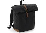 Quadra QD655 | Zaino In Tela Cerata Heritage, 53 X 31 X 14 Cm - Colore: Nero - Dimensioni: 53 X 31 X 14 Cm