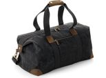 Quadra QD650 | Heritage Waxed Canvas Holdall, 26 X 48 X 24 Cm - Colore: Nero - Dimensioni: 26 X 48 X 24 Cm