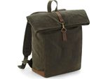 Quadra QD655 | Zaino In Tela Cerata Heritage, 53 X 31 X 14 Cm - Colore: Verde Oliva - Dimensioni: 53 X 31 X 14 Cm