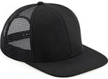 Beechfield B664 | Original Flat Peak 6 Panel Trucker Cap - Colore: Nero/Nero - Taglia: Unica