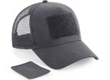 Beechfield B641 | Patch Snapback Trucker Cap, Snapback Size Adjuster - Colore: Grigio Grafite - Taglia: Unica