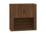 Armadio A Muro Effetto Rovere Marrone 80X33X80 Cm Materiale Legno