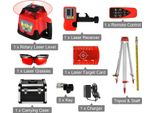 Laser A Rotazione, Funzionalità Verticale E Orizzontale, Autolivellante, Treppiede Regolabile, Kit Di Raggi Rossi 2