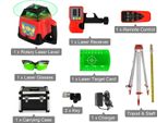 Laser A Rotazione, Funzionalità Verticale E Orizzontale, Autolivellante, Treppiede Regolabile, Set Di Raggi Verdi 2