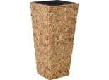 Vivanno Fioriera Giacinto D'acqua Colonna Wild, Naturale Intrecciata - 38X38X80 Cm