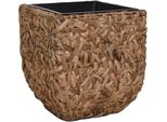 Vivanno Vaso Per Fiori Di Giacinto D'acqua Wild Cube, Intrecciato Naturale - 45X45X50 Cm