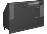 Vicco Set Di Mobili Sottotetto Rion, Set Di 2, Antracite Lucido/Antracite/Antracite