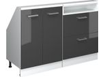 Vicco Mobile Cucina Sottotetto R-Line, 120 Cm Set Di 2, Antracite Lucido/Bianco