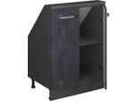 Vicco Mobile Cucina Sottotetto R-Line, 60 Cm Con 2 Porte, Calcestruzzo Nero/Antracite