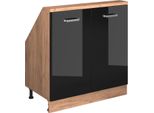 Vicco Mobile Sottotetto Rion, Con 2 Porte, Rovere Nero/Oro Lucido/Quercia Dorata