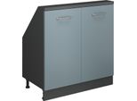 Vicco Mobile Cucina Sottotetto R-Line, 80 Cm Con 2 Porte, Blu-Grigio/Antracite