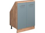 Vicco Mobile Sottotetto Rion, Con 2 Porte, Rovere Blu-Grigio/Oro/Quercia Dorata