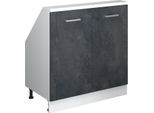 Vicco Mobile Sottotetto Rion, Con 2 Porte, Nero Cemento/Bianco/Bianco