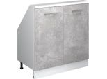 Vicco Mobile Sottotetto Rion, Con 2 Porte, Cemento/Bianco/Bianco