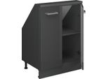 Vicco Mobile Sottotetto Rion, Con 2 Porte, Antracite Lucido/Antracite/Antracite