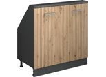 Vicco Mobile Sottotetto Rion, Con 2 Porte, Rovere Artigianale/Antracite/Antracite
