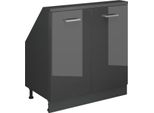 Vicco Mobile Sottotetto Rion, Con 2 Porte, Antracite Lucido/Antracite/Antracite