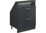 Vicco Mobile Sottotetto Rion, Con 2 Cassetti, Calcestruzzo Nero/Antracite/Antracite