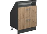 Vicco Mobile Sottotetto Rion, Con 2 Cassetti, Rovere Artigianale/Antracite/Antracite