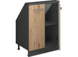 Vicco Mobile Sottotetto Rion, Con 2 Porte, Rovere Artigianale/Antracite/Antracite