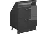 Vicco Mobile Sottotetto Rion, Con 2 Cassetti, Antracite Lucido/Antracite/Antracite