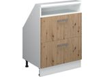 Vicco Mobile Sottotetto Rion, Con 2 Cassetti, Rovere Artigianale/Bianco/Bianco