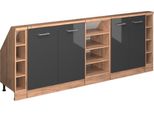 Vicco Set Di Mobili Sottotetto Rion, Set Di 5, Antracite Lucido/Oro Power Oak/Quercia Dorata