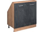 Vicco Mobile Sottotetto Rion, Con 2 Porte, Calcestruzzo Nero/Quercia Dorata/Quercia Dorata