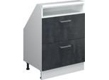 Vicco Mobile Sottotetto Rion, Con 2 Cassetti, Nero Cemento/Bianco/Bianco