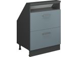 Vicco Mobile Sottotetto Rion, Con 2 Cassetti, Blu-Grigio/Antracite/Antracite