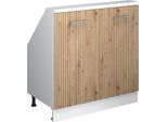 Vicco Mobile Sottotetto Rion, Con 2 Porte, Rovere Artigianale/Bianco/Bianco