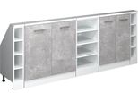 Vicco Set Di Mobili Sottotetto Rion, Set Di 5, Cemento/Bianco/Bianco