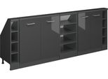 Vicco Set Di Mobili Sottotetto Rion, Set Di 5, Antracite Lucido/Antracite/Antracite