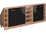 Vicco Set Di Mobili Sottotetto Rion, Set Di 5, Rovere Nero/Oro Lucido/Quercia Dorata