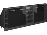 Vicco Set Di Mobili Sottotetto Rion, Set Di 5, Nero Lucido/Antracite/Antracite